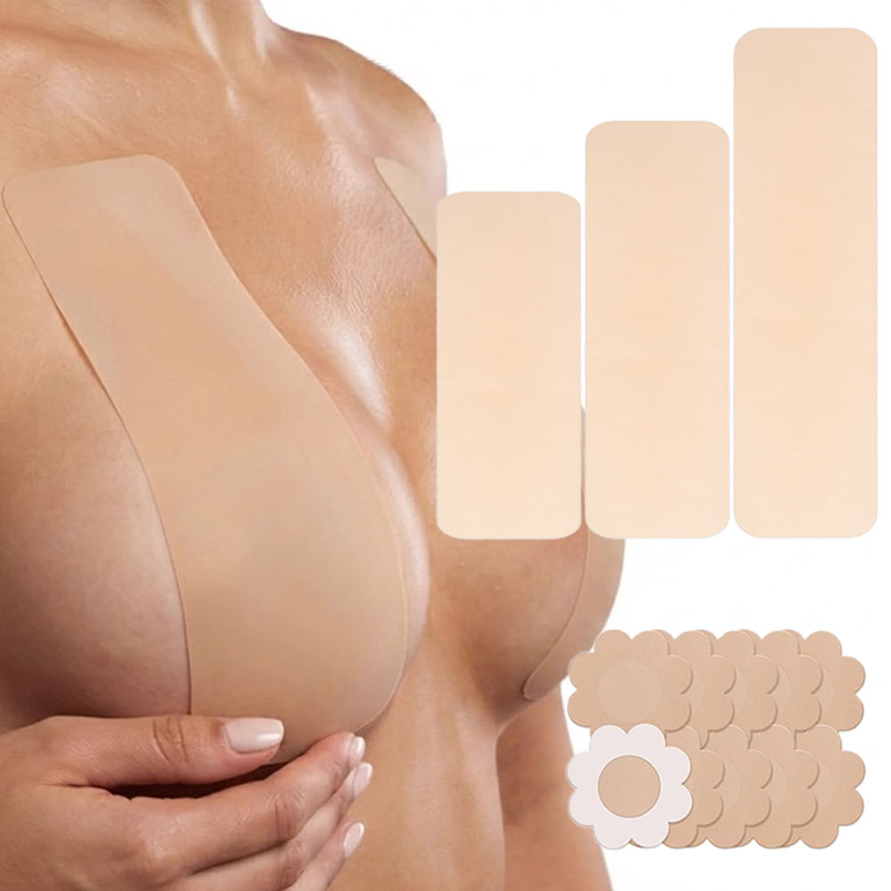 Push Up Bra Silicone - 6개입 프리컷 실리콘 가슴 테이프 재사용