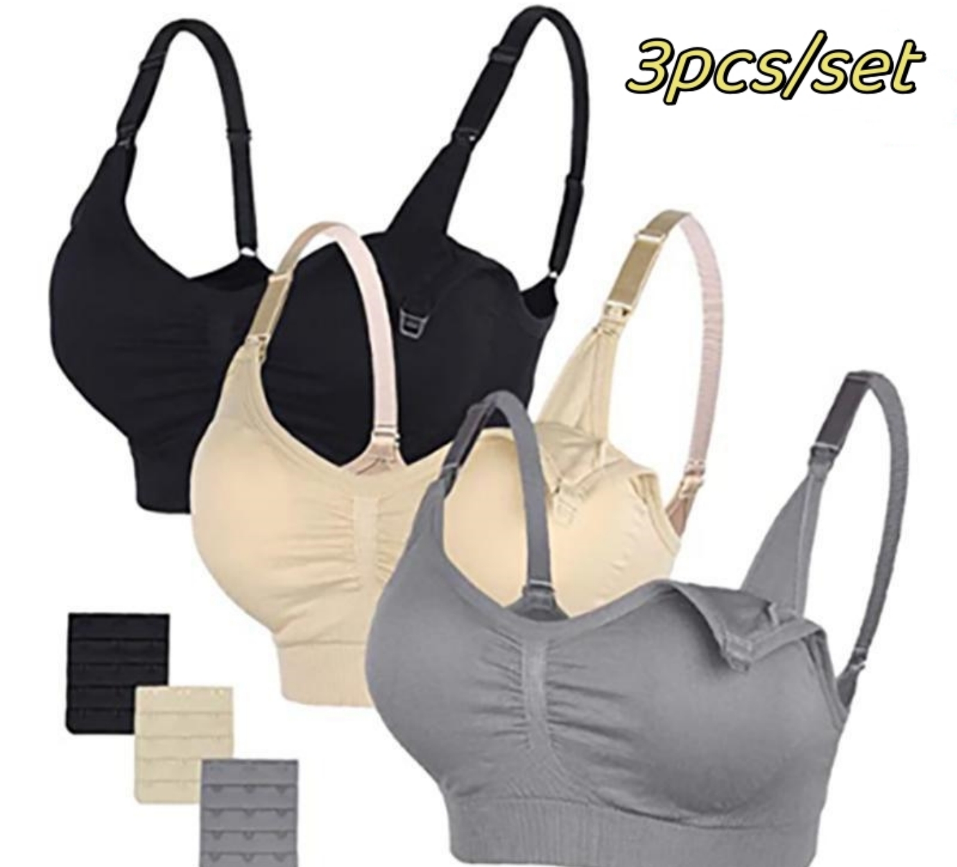 Full Coverage Bra - 3개/세트 고품질 임산부 수유 브라 면