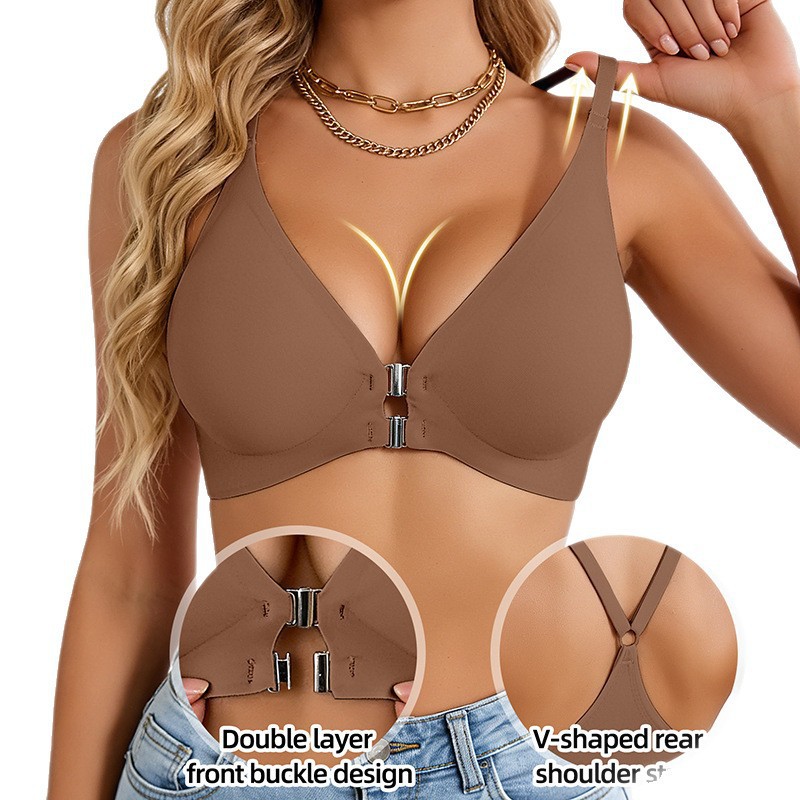 Full Coverage Bra - 여성용 앞후크 레오파드 프린트 섹시 3D