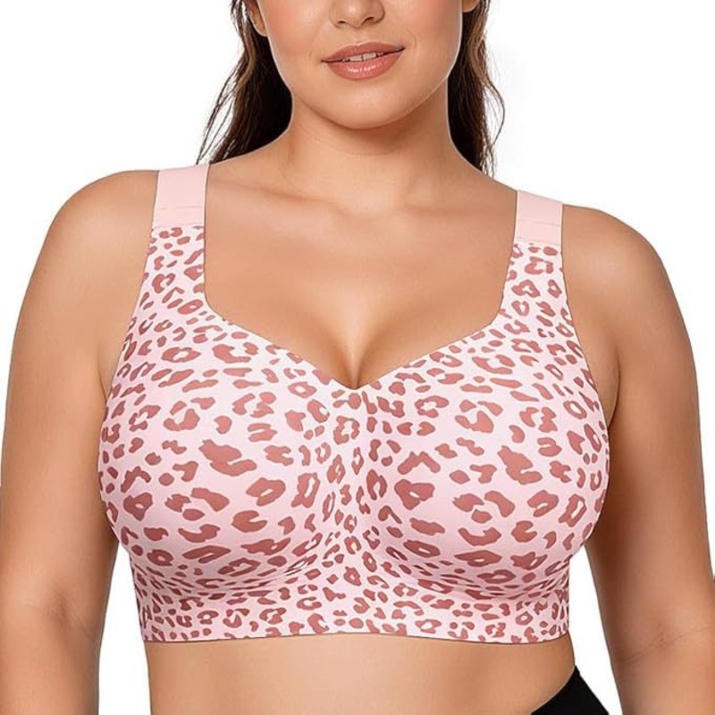 Plunge Bra Push Up - 레오파드 젤리 브라 노 언더와이어 푸쉬업