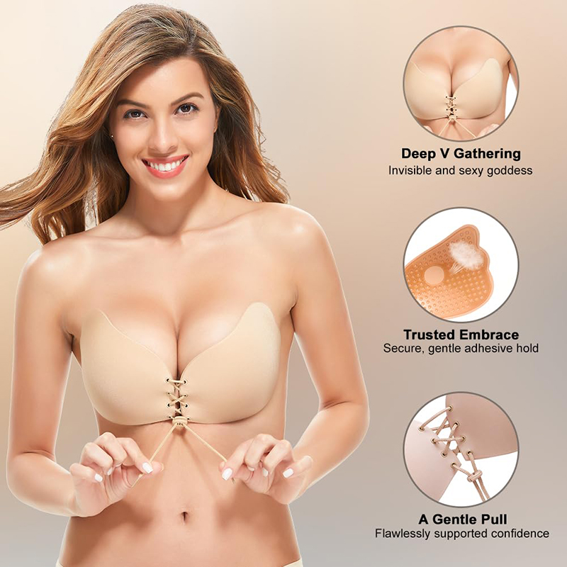 Strapless Bra Adhesive - 1/2 쌍 여성 여름 백리스 스트랩리스