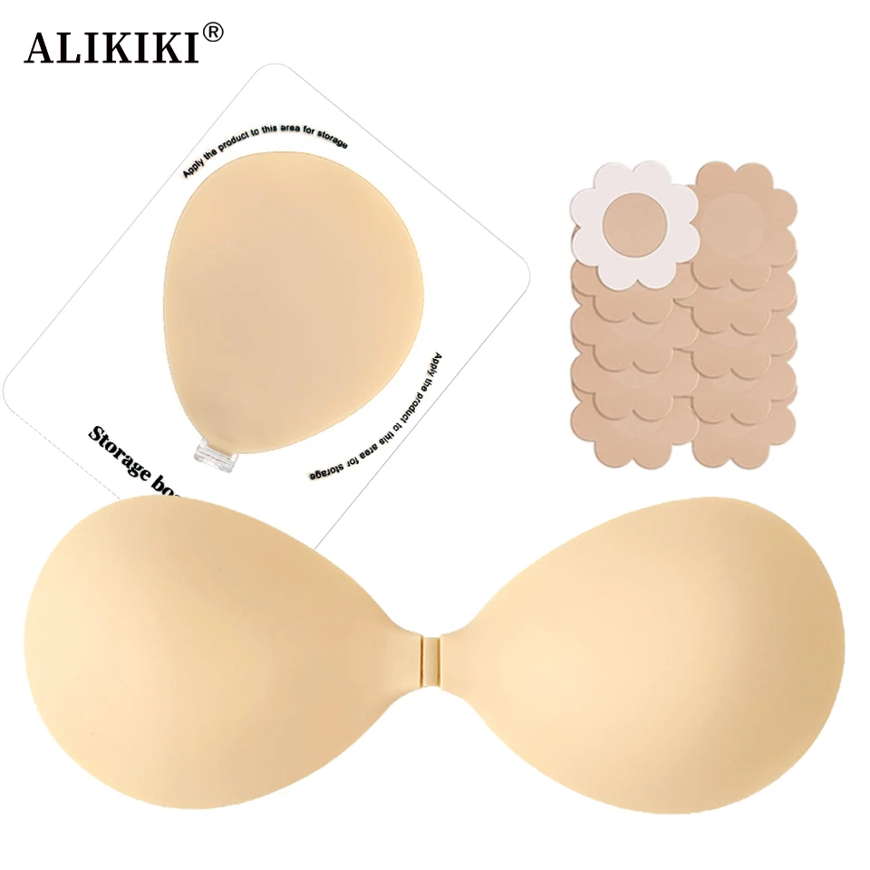 Push Up Bra Silicone - 스트랩리스 푸쉬업 스티키 브라 패스티 접착식