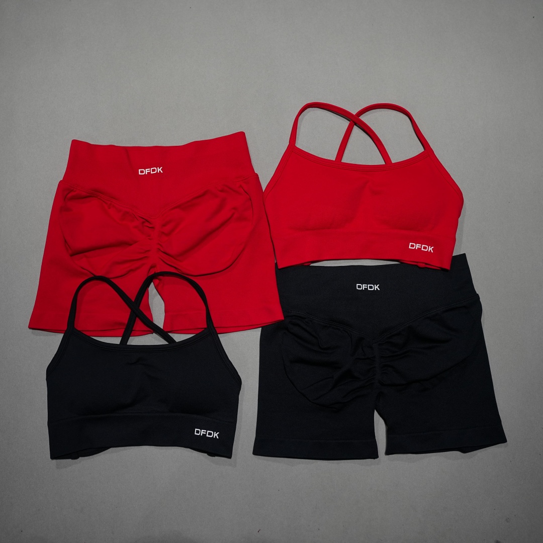 Lace Bralette Set - DFDK 하이 웨이스트 짧은 레깅스 매칭