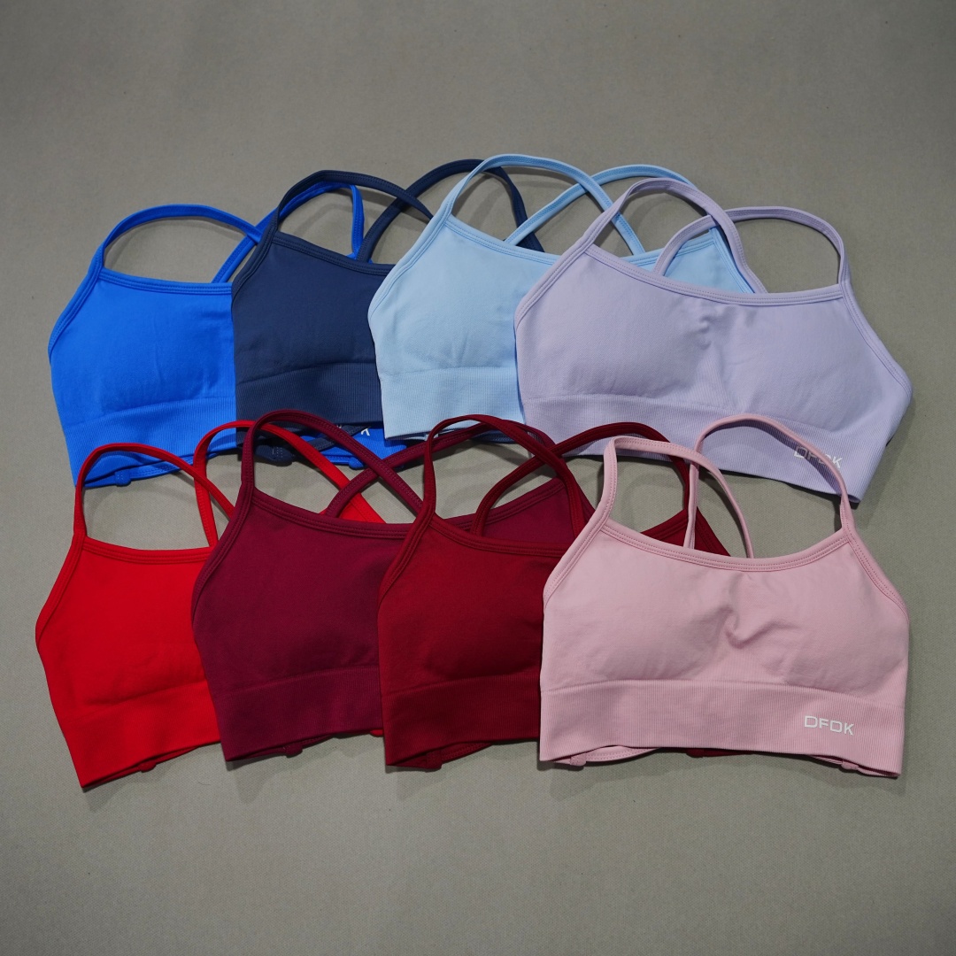 Plunge Bra Push Up - DFDK 리브드 심리스 크로스 백 요가