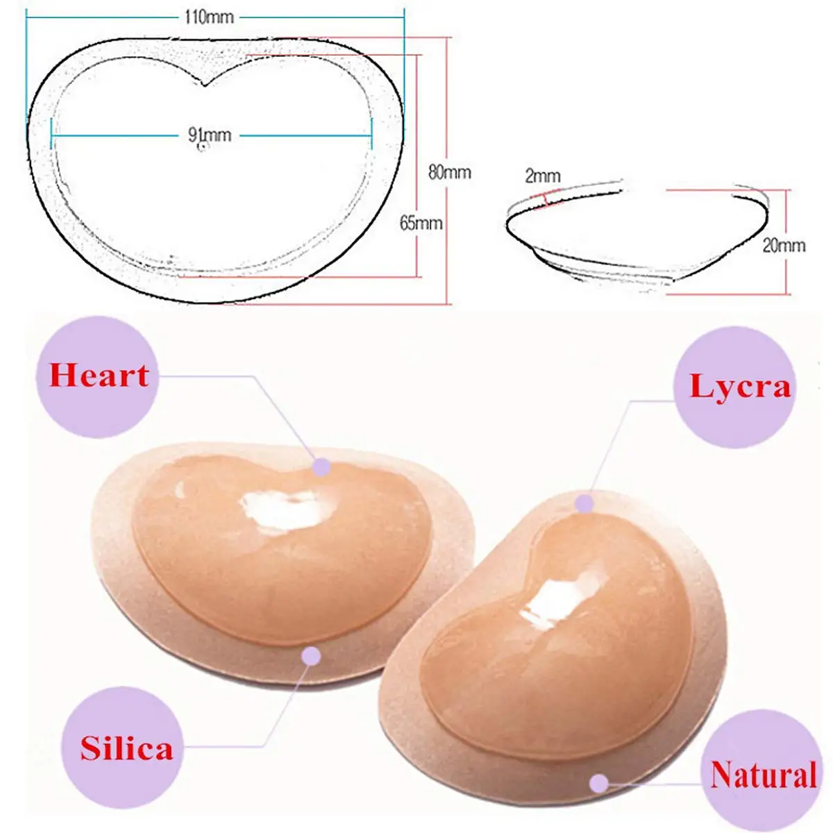 가슴 푸시 업 끈적 끈적한 브래지어 두꺼운 스폰지 브래 - Push Up Bra Silicone 리뷰 및 가격