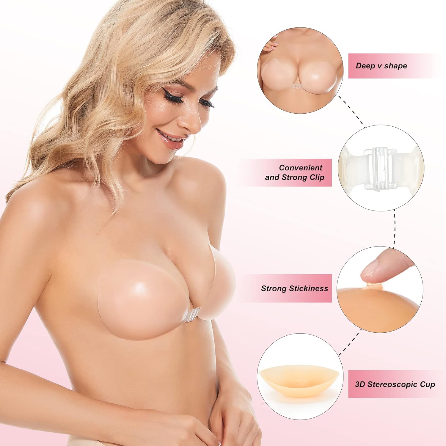 스티키 브라 푸쉬업 접착식 브라 여성용 누브라 실리콘  - Push Up Bra Silicone 리뷰 및 가격