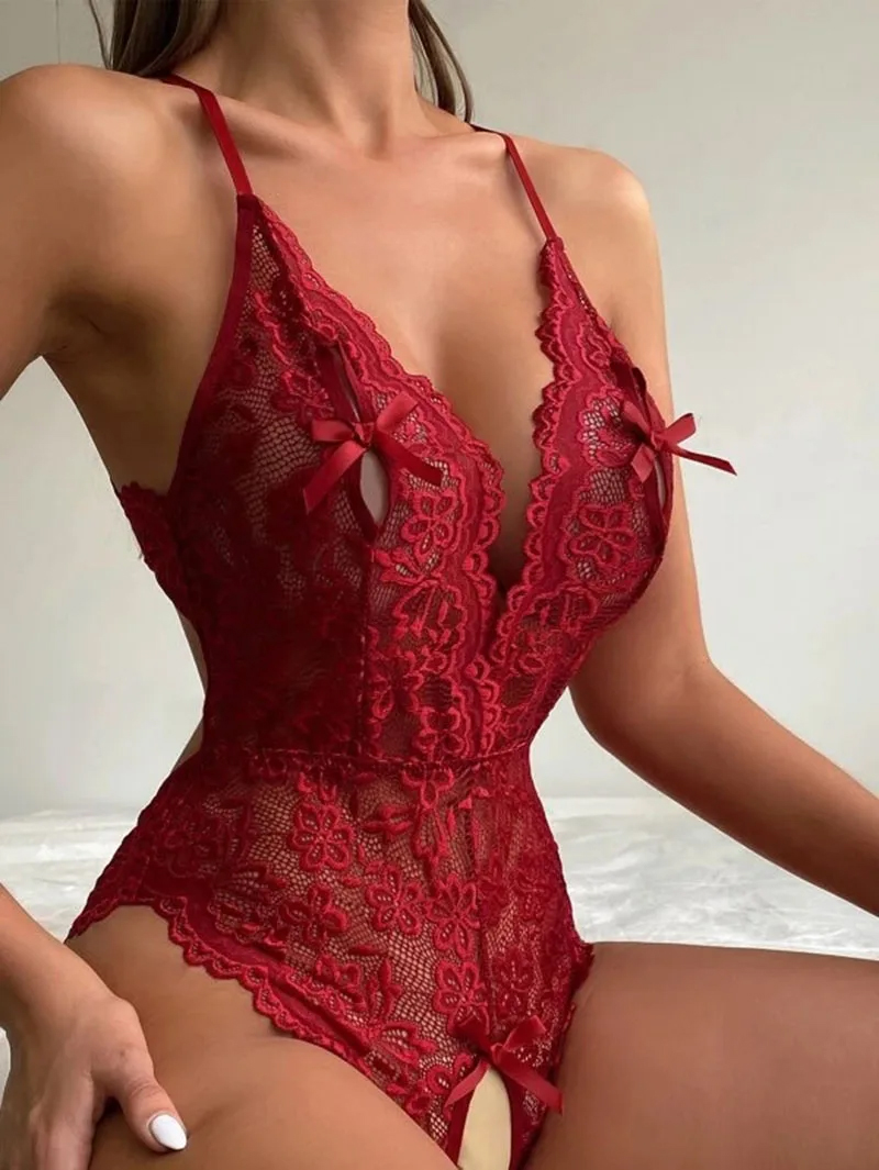 Lenceria Mujer 섹시 원피스 오픈 브라 속옷 - Lace Bralette Set 리뷰 및 가격