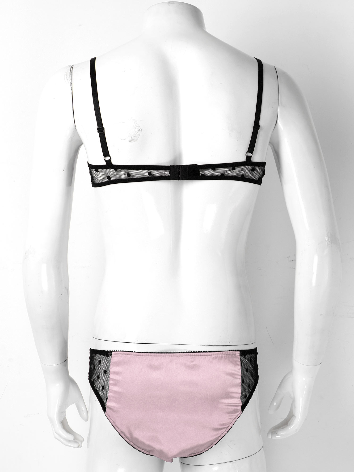 남자 새틴 란제리 정장 Sissy Nightwear 깎 - Sheer Mesh Bra 리뷰 및 가격
