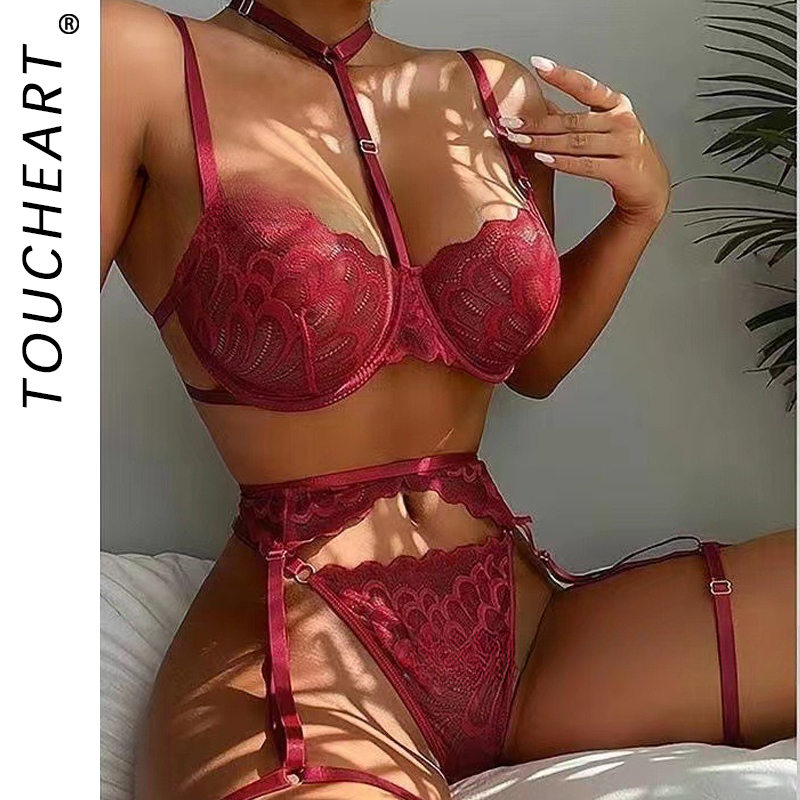 Toucheart 여성을위한 섹시한 흥미로운 속옷 홀터 - Sheer Bra Lace 리뷰 및 가격