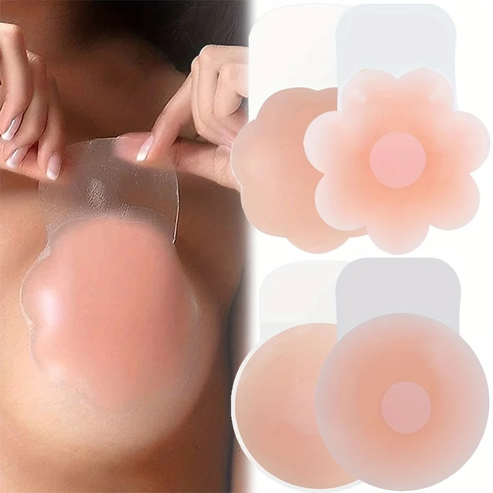 1 쌍의 실리콘 젖꼭지 커버 리프트 업 브래지어 스티커 - Push Up Bra Silicone 리뷰 및 가격