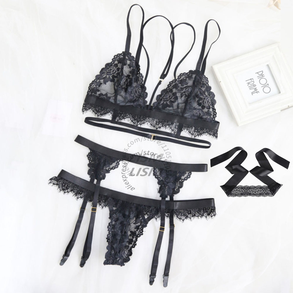 LISM 블랙 속눈썹 레이스 란제리 세트 여성용 섹시한 - Lace Bralette Set 리뷰 및 가격