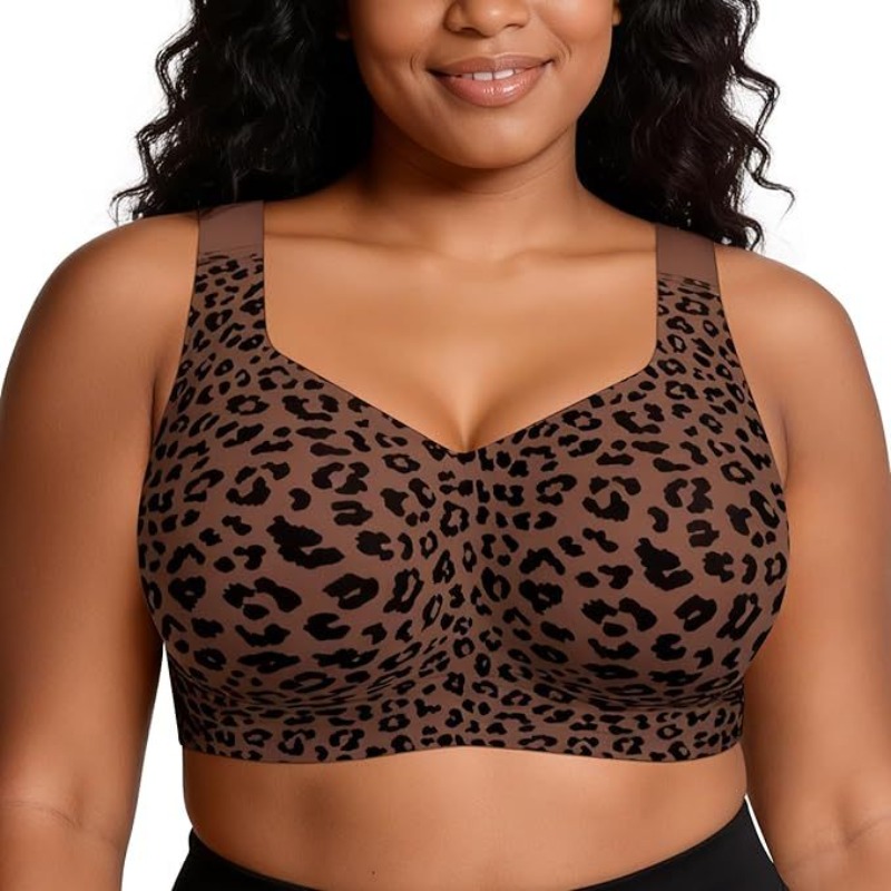 레오파드 젤리 브라 노 언더와이어 푸쉬업 무선 브라 심 - Plunge Bra Push Up 리뷰 및 가격