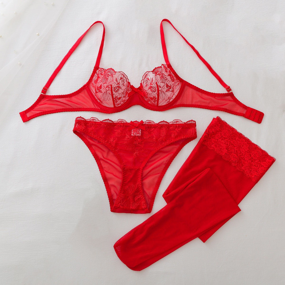시스루 메쉬 에로틱 세트 여성용 레드 로즈 레이스 브라 - Sheer Mesh Bra 리뷰 및 가격